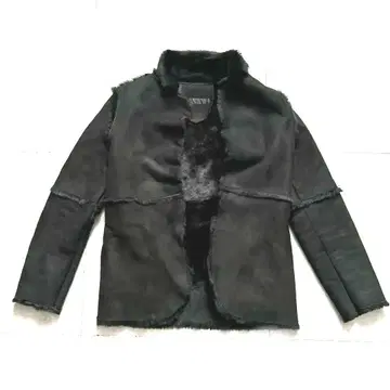 AMERICAN RAG CIE 천연 가죽 무스탕 자켓 패치워크 덧댄 것