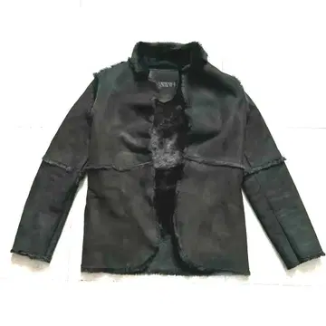 AMERICAN RAG CIE 천연 가죽 무스탕 자켓 패치워크 덧댄 것