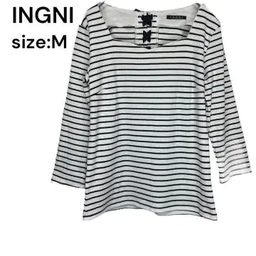 INGNI 잉그 셔츠 상의 보더 M 리본 스타일리시 귀여운