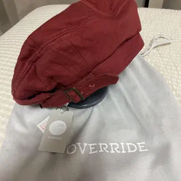 override 벨트 포함 베레모 빨간색 가을 겨울용 56cm~58cm