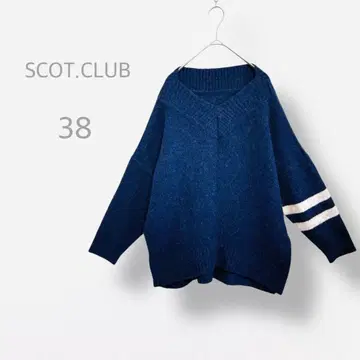 [ SCOT.CLUB ] V넥 카멜 울 니트 드롭 숄더
