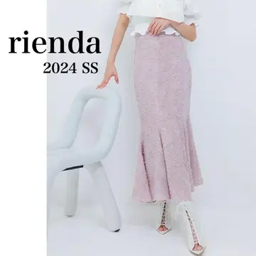 새상품급 rienda 컷 자카드 머메이드 스커트 핑크 24ss 핑크