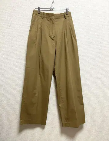 TODAYFUL Tuck Twill Trousers 베이지 와이드 팬츠