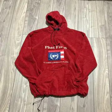 PHAT FARM 90s 퍼 후드티 플리스 레드