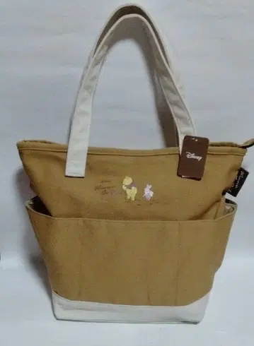 택 포함 새상품 푸우 토트백 디즈니 다용도 수납 백