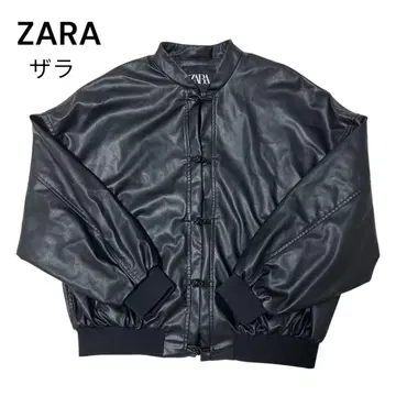 ZARA 토글 버튼 인조 가죽 자켓 블루종 M 사이즈