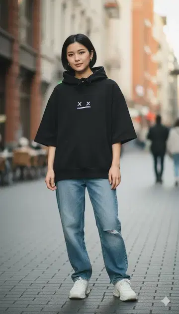 [ 완판템 ] 그라니프 뷰티풀 섀도우 반팔 후드티 블랙