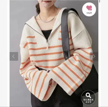 [ willow ] 보더 세일러 ZIP 풀오버 오렌지