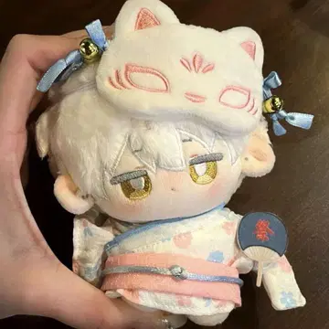 10cm 봉제 인형 의류 마스코트 귀여운 모자 유카타 축제 부채