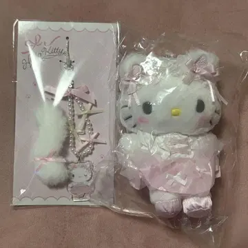 산리오 화이트 고양이 발레리나 마스코트 홀더 스트랩 헬로키티