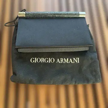 Giorgio Armani 블랙 클러치백 스톤 부착