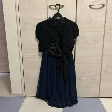 네이비 프릴 볼레로 드레스 세트 / 9호 덤 포함