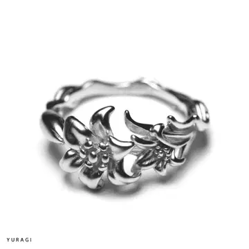mat silver lily ring-매트 실버 릴리 반지