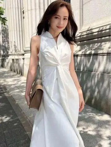 anuans 트위스트 개더 원피스 ECRU XS 아뉴앙스