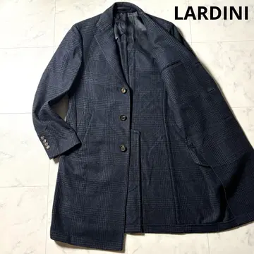 LARDINI 글렌체크 패턴 울 체스터 코트 50(XL)