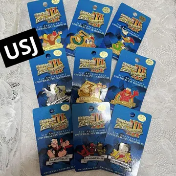 유니버셜 핀 배지 3주년 기념 세트 9개