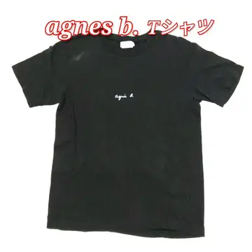 agnes b. 에네스베 블랙 반팔 티셔츠 여성용