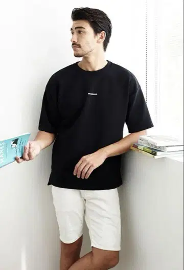 23SS 1PIU1UGUALE3 S/S 빅 크루 로고 티