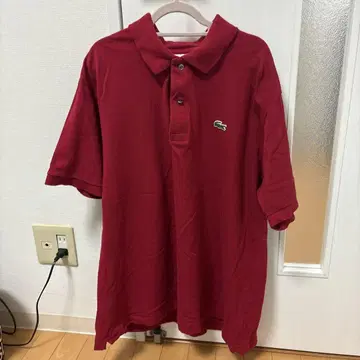 LACOSTE 클래식 핏 피케 셔츠 US XL 레드