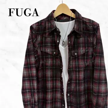 FUGA 체크 셔츠 긴팔 셔츠 상의 일본제 플란넬 셔츠