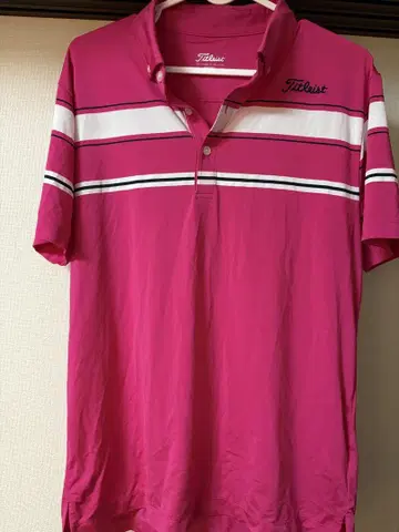 Titleist 핑크 스트라이프 골프 셔츠