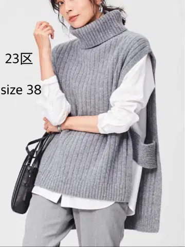 [ size 38 ] 23구 새상품급 울 벌키 니트 하이넥 베스트