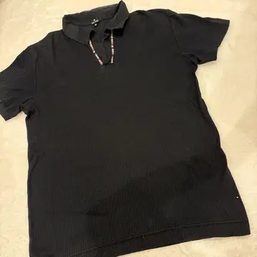 PaulSmith 폴스미스 블랙 리브 편직 피케 셔츠 M 사이즈