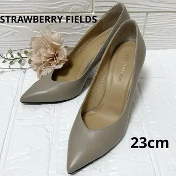 컨디션 최상 스트로베리 필드 스틸레토 펌프스 베이지 23cm