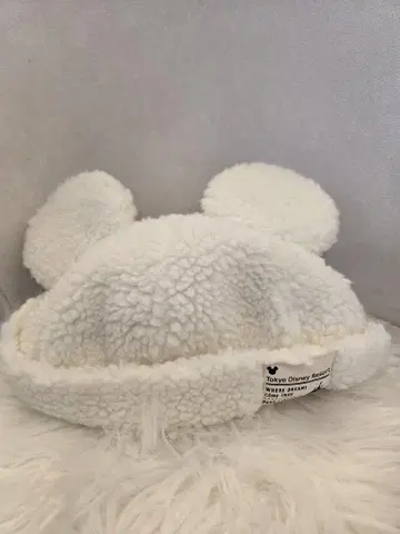 디즈니 보아캡 화이트 미키 복슬복슬 모자 54cm
