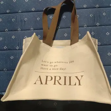 [ 새상품 미사용 ] APRILY 캔버스 로고 토트백 라지 L 브라운