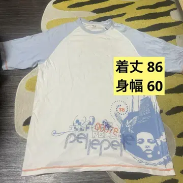pelle pelle 그래픽 T셔츠 L 사이즈 화이트/블루