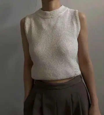 Ameri / BACK WAIST OPEN KNIT TOP