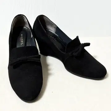 Monet PARIS 스웨이드 펌프스 23.5cm 3E 일본제 웨지솔