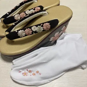 통굽 벚꽃 일본 나막신 타비 세트