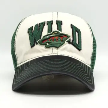 NHL WILD 미네소타 와일드 자수 캡 하키팀 그린