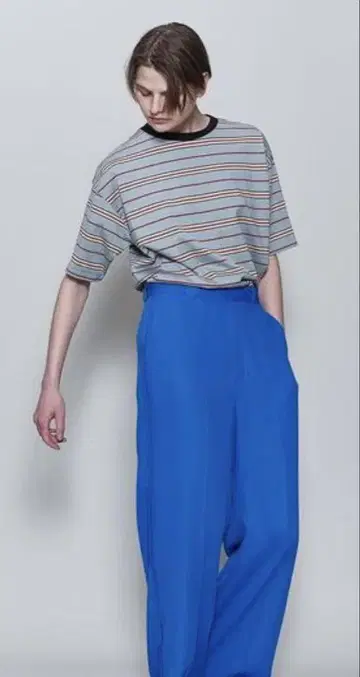 6(ROKU) COTTON MULTI BORDER T-SHIRT