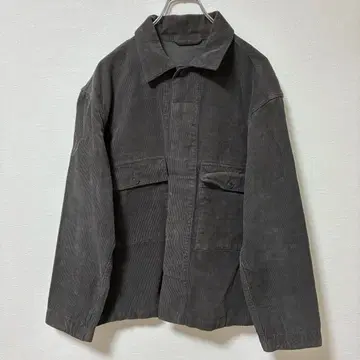 다크 그레이 코듀로이 자켓 남성용 구제 의류