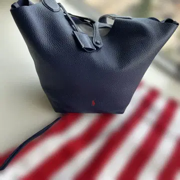 Polo Play 가죽 토트 네이비