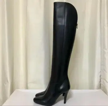 tozoo 미사용 블랙 가죽 니하이 부츠 하이힐