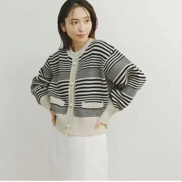 [ 미사용 ] Droite lautreamont 펄 버튼 크롭 가디건