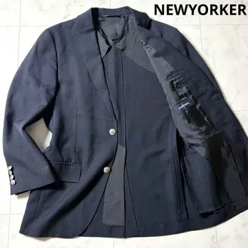 새상품급 NEWYORKER 은색 버튼 테일러드 자켓 네이비 블레이저 M