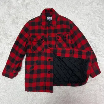 BISON 바이슨 체크 무늬 패딩 자켓 M 빈티지