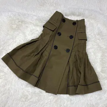 Sacai 21AW 멜톤 울 변형 스커트 백 플리츠 버튼 0