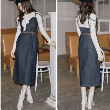 eimyistoire 데님 페플럼 원피스