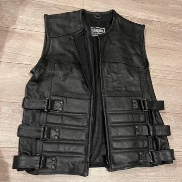 천연 가죽 블랙 베스트
