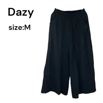 데이지 Dazy 가우초 팬츠 와이드 블랙 M 루즈핏 허리밴딩