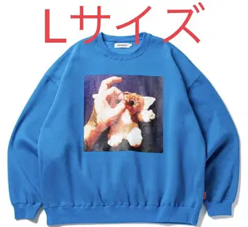 TIGHTBOOTH HAND SIGN CREW SWEAT BLUE L
