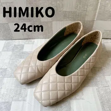 HIMIKO 퀼팅 펌프스 24cm 플랫슈즈 베이지