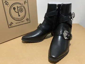 새상품 요스케 YOSUKE 27cm 웨스턴 부츠 숏부츠 크로스 벨트