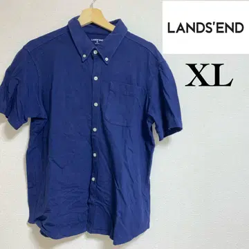 LANDS' END 네이비 반팔 셔츠 XL